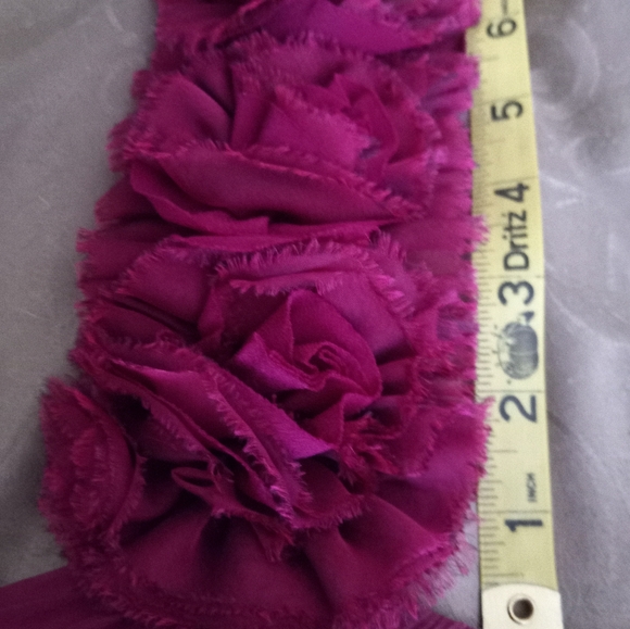 Rickie Freeman for Teri Jon chiffon evening gown from Saks, raspberry color. - Picture 5 of 13